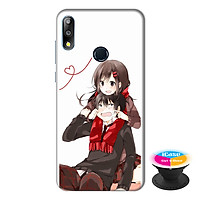 Ốp lưng điện thoại Asus Zenfone Max Pro M2 hình Tình yêu Anh và Em tặng kèm giá đỡ điện thoại iCase xinh xắn - Hàng chính hãng