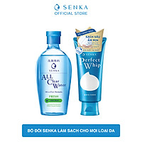 Bộ đôi Senka làm sạch cho mọi loại da (Nước Tẩy Trang Senka Fresh 230ml + SRM Tạo Bọt Senka Perfect Whip 120g)