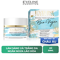 Kem trắng da thiên nhiên Eveline Bio Vegan Multi-Moisturising Day and Night sữa dừa,rau bina chống lão hoá, làm mịn và ngăn ngừa mất nước từ lớp biểu bì, sáng da tự nhiên (Hũ 50ml)