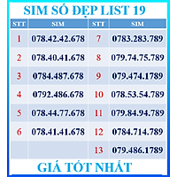 SIM SỐ ĐẸP MOBIFONE SẢNH 678 - SẢNH 789 - ĐĂNG KÝ ONLINE CHÍNH CHỦ - Chọn List 19 - HÀNG CHÍNH HÃNG