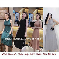 Đầm nữ dài ba lỗ chất thun cao cấp mát lạnh thấm hút mồ hôi 4 màu (Thời trang công sở VIP) (VIP Store)