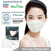 Một Hộp Gồm 10 Cái Khẩu Trang 3D FACE MASK, kháng Khuẩn, Chống Bụi, Màu Trắng - Đạt Các Chứng Chỉ ISO 13485, ISO 9001, CE, FDA, TGA.