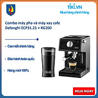 Combo máy pha và máy xay cafe Delonghi ECP31.21 + KG200 - Hàng chính hãng
