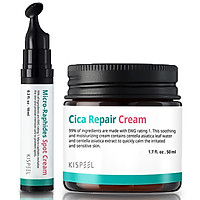 Bộ Kem Hỗ Trợ Trị Thâm Nám, Lão Hóa, Trị Mụn, Phục hồi Da Vi Kim - KISPEEL CICA REPAIR CREAM & MICRO RAPHIDES SPOT CREAM