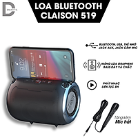 Loa Bluetooth 5.0 Claison 519 Hỗ Trợ Thẻ Micro SD & USB & AUX 1 Loa TREBLE + 2 Loa BASS Tặng Micro Hát Karaoke