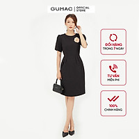 Đầm dáng ôm nữ thiết kế xếp ly eo kết hợp phụ kiện GUMAC DB571