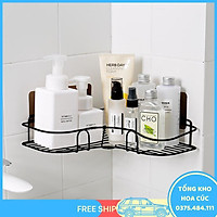 Kệ Dán Góc Tường Tam Giác Đựng Đồ Nhà Tắm, Nhà Bếp Kim Loại - Vận Chuyển Miễn Phí Toàn Quốc