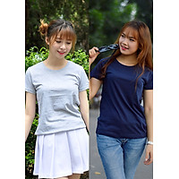 Combo 2 áo thun nữ thoát nhiệt Nhật Bản GOKING, form ôm tôn dáng, 100% cotton thoáng mát, thấm hút mồ hôi