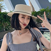 Mũ cói trơn chống nắng rộng vành nón đi biển mùa hè M aomivn