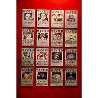 POSTER ảnh dán ONE PIECE - WANTED set 16 tấm A4