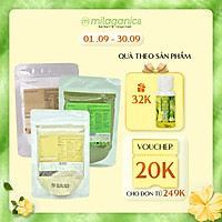 Combo 3 Gói Bột Trà Xanh, Cám Gạo Và Khoai Tây Thiên Nhiên Milaganics (100g/gói)