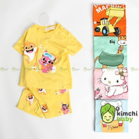 Đồ Bộ Bé Trai, Bé Gái Mkm Vải Thun Lạnh Họa Tiết Baby Shark Dễ Thương, Bộ Cộc Tay Cho Bé Mặc Nhà Mùa Hè MKM2118
