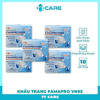 Combo 5 Hộp Khẩu Trang Y Tế 4 Lớp Kháng Khuẩn FAMAPRO VN95 Cao Cấp Chống Bụi Mịn An Toàn Sức Khỏe