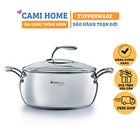Nồi T Chef Series Casserole 5.7L Nắp Kính Tupperware, Nồi Cao Cấp, Thép Không Gỉ