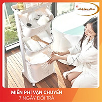 Kệ Nhựa Để Đồ Đa Năng 3 Tầng Có Bánh Xe