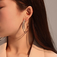1 Pair Women Earrings Fashion C Shape Multilayer Ear Rings