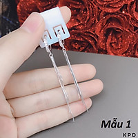 Bông tai nữ bạc Ý tua dài MS115