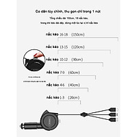 Bộ Sạc điện thoại trên xe ô tô 3 trong 1