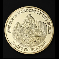 Đồng xu in Đền Machu Picchu - PERU mạ vàng, được công nhận là 1 trong 7 kỳ quan thế giới 2007, có hộp bảo quản sang trọng