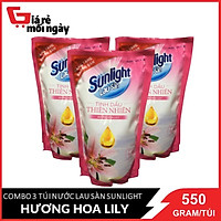 COMBO 3 Túi nước lau sàn Sunlight hương hoa Lily Túi 550gX3