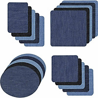 20Pcs Iron-on Patches Jean Patches Denim Fabric Patches No-Sew Mending Cloth Knee Pant Patches 4 Sizes for Kids Women