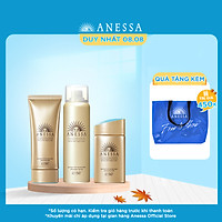 Bộ sản phẩm Kem chống nắng Anessa bảo vệ hoàn hảo cho da mặt và toàn thân (Gold Milk 60ml + Gold Gel 90g + Gold Spray 60g)
