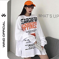 Áo thun tay dài Wind phông unisex form rộng HAPPINES nam nữ oversize ulzzang