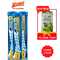 {COMBO 3 TUÝP} Viên bổ sủi bọt Plusssz Calcium vị Đào không đường