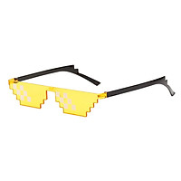 Novelty Pixelated Mosaic Glasses Funky Rimless Sun Glasses Eyewear Toys Blue