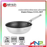 Chảo Vân Đá Chống Dính, Sâu Lòng 3 Lớp inox Liền Khối - ELMICH TRI-MAX CZ (Size 20cm/EL-3835, 24cm/EL-3836, 26cm/EL-3837, 28cm/EL-3838 - Chiên, Xào, Rán Trên Mọi Loại Bếp) - Hàng Chính Hãng