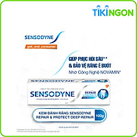 Kem đánh răng giảm ê buốt Sensodyne phục hồi sâu nhờ công nghệ Novamin Repair Protect Deep Repair 100g