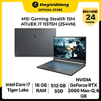 MSI Stealth 15M A11UEK i7 11375H/16GB/512GB/6GB RTX3060 Max-Q/15.6"F/144Hz/Balo/Chuột/Win10/(254VN)/Đen - Hàng chính hãng