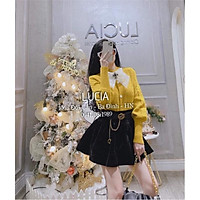 Chân váy nhung xoè kèm belt siêu xinh. Size S M L