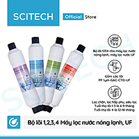 Bộ lõi số 1,2,3,4 K-Pro Series by Scitech (Lõi PP-GAC-CTO-UF) dùng cho máy lọc nước nóng lạnh, máy lọc nước UF - Hàng chính hãng