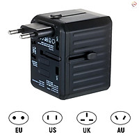 Travel Adapter 4 USB Worldwide All in One Universal Travel Adapter Wall Charger AC Plug Adaptor with Smart Power and Multiple Protection for USA EU UK AUS JP