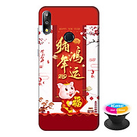 Ốp lưng điện thoại Asus Zenfone Max Pro M2 hình Heo Xuân Chúc Tết tặng kèm giá đỡ điện thoại iCase xinh xắn - Hàng chính hãng