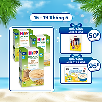 Combo 3 bột ăn dặm không chứa sữa HiPP Organic Baby Cereal 100% hữu cơ cho trẻ từ 4 tháng tuổi: Bột gạo nhũ nhi, Bột ngũ cốc tổng hợp, Bột ngũ cốc bắp non (3 hộp x 200g)