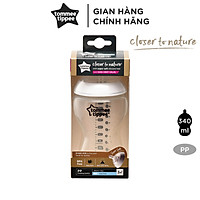 Bình sữa ty siêu mềm tự nhiên Tommee Tippee Closer to Nature 340ml, núm ty đi kèm 3-6 tháng