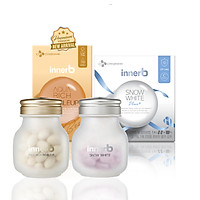 Bộ đôi Thực phẩm bảo vệ sức khỏe InnerB Snow White 70 viên và Innerb Aqua Rich Double Up lọ 56 viên