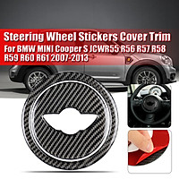 Carbon Fiber Steering Wheel Stickers Cover Trim for BMW MINI Cooper S JCWR55 R56 R57 R58 R59 R60 R61 2007-2013