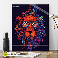 Tranh tô màu 40x50cm có khung quý ông sư tử T2056