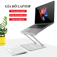 Giá Đỡ Laptop Macbook Để Bàn Chất Liệu Hợp Kim Nhôm Cao Cấp Tản Nhiệt – Nâng Hạ Điều Chỉnh Độ Cao - Gấp Gọn Cho Kích Cỡ 10-18 Inches Hàng Chính Hãng