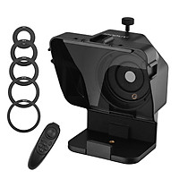 Andoer Portable Smartphone DSLR Camera Teleprompter Prompter with Phone Holder Remote Control 5pcs Lens Adapter Rings