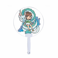 Quạt tròn cán nhựa IN HÌNH Spirited Away - Vùng Đất Linh Hồn anime chibi