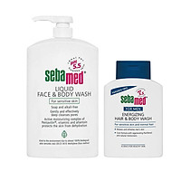 Sữa rửa mặt và tắm toàn thân cho da nhạy cảm Sebamed pH5.5 Liquid Face Body Wash 1000ml + Tặng tắm gội 2 in 1 Sebamed