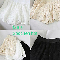 Quần sooc ren Quảng châu mặc nhà mặc đi biển chun lưng cao dễ mặc