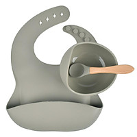 3 Cái/bộ Bé Ăn Silicone Bát Thìa Yếm Bộ Trẻ Em Mềm Chống Trơn Trượt Hút Bát Trẻ Em Bộ Đồ Ăn Tấm Chống-Mùa Thu Món Ăn
