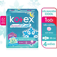 Băng Vệ Sinh Kotex Siêu Ban đêm Cool 28cm 4 miếng