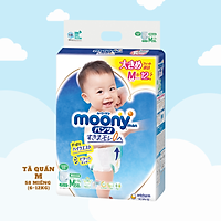 Bỉm - Tã quần Moony Blue size M 58 miếng (Cho bé 6~12kg)