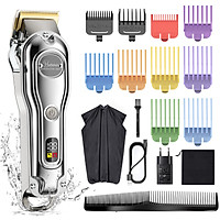 HATTEKER Hair Clippers Beard Trimmer for Men Professional Hair Trimmer Cordless Barbers Grooming Kit Rechargeable 696A